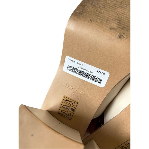 OAK + FORT PLATFORM CLOGS Mules size 6 Cream Block Heel Chunky - Picture 9 of 14